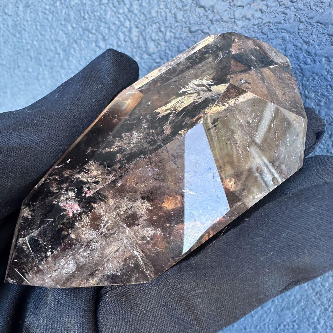 【金運· 魔除 ·浄化】煙水晶スモーキークォーツ フリーフォーム 置物A1343