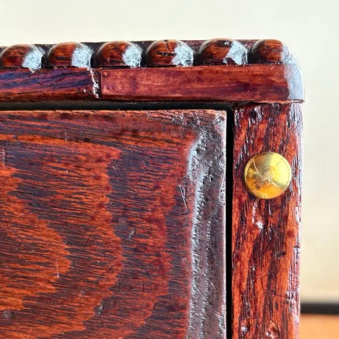 【 古物 】和風 木製 座卓 真鍮 取っ手 引き出し