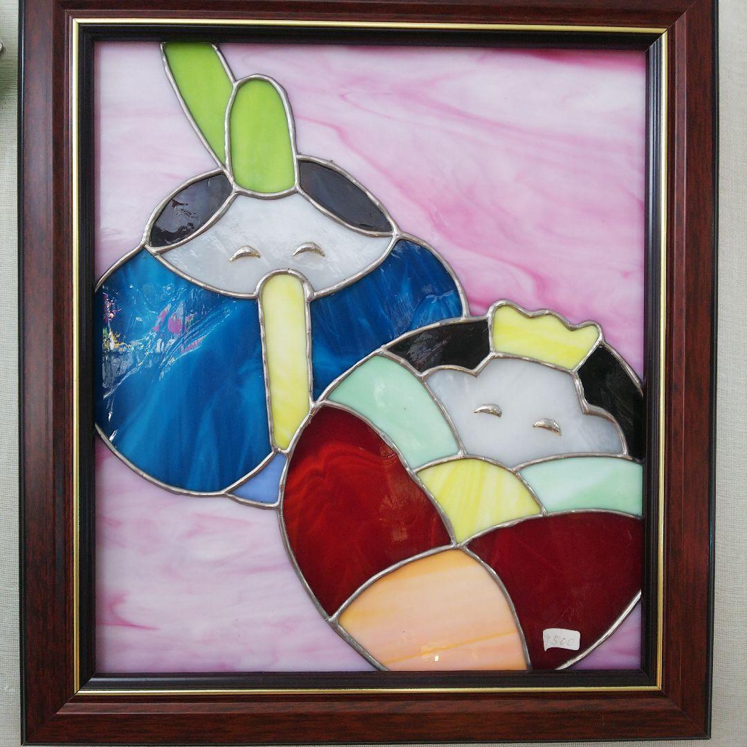 ステンドグラスのお雛様  額入り