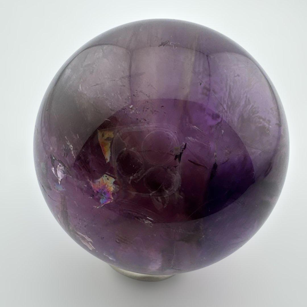 M-6天然アメトリン丸玉　トラピチェアメジストスフィア　虹入り天然石　クリスタル