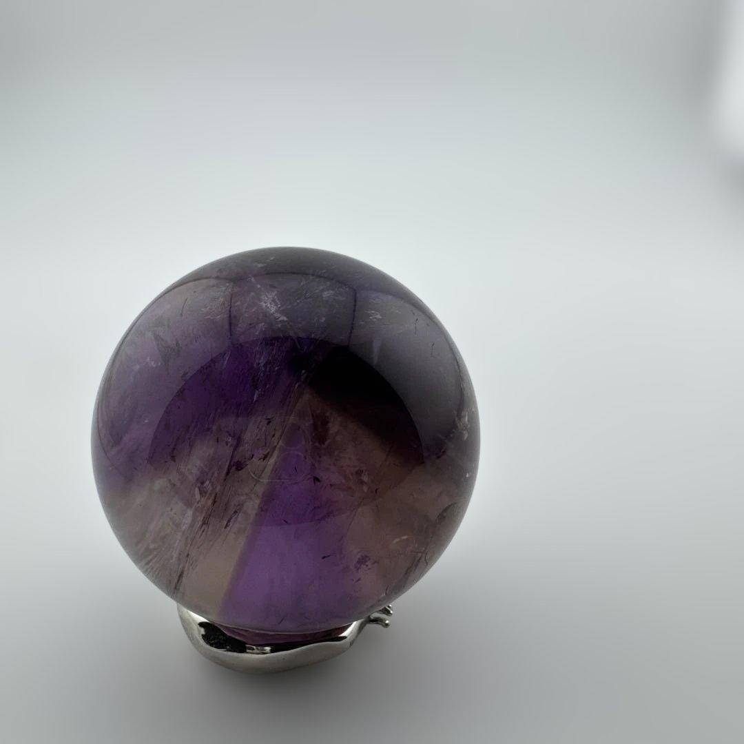 M-6天然アメトリン丸玉　トラピチェアメジストスフィア　虹入り天然石　クリスタル