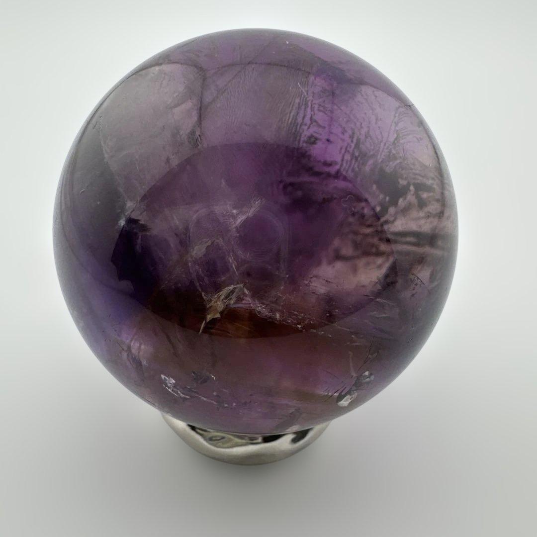 M-6天然アメトリン丸玉　トラピチェアメジストスフィア　虹入り天然石　クリスタル