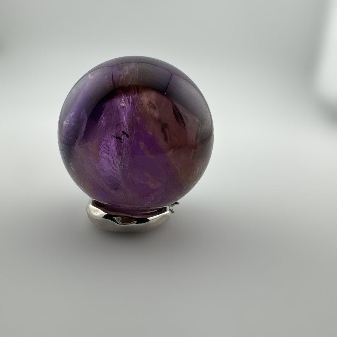 M-6天然アメトリン丸玉　トラピチェアメジストスフィア　虹入り天然石　クリスタル
