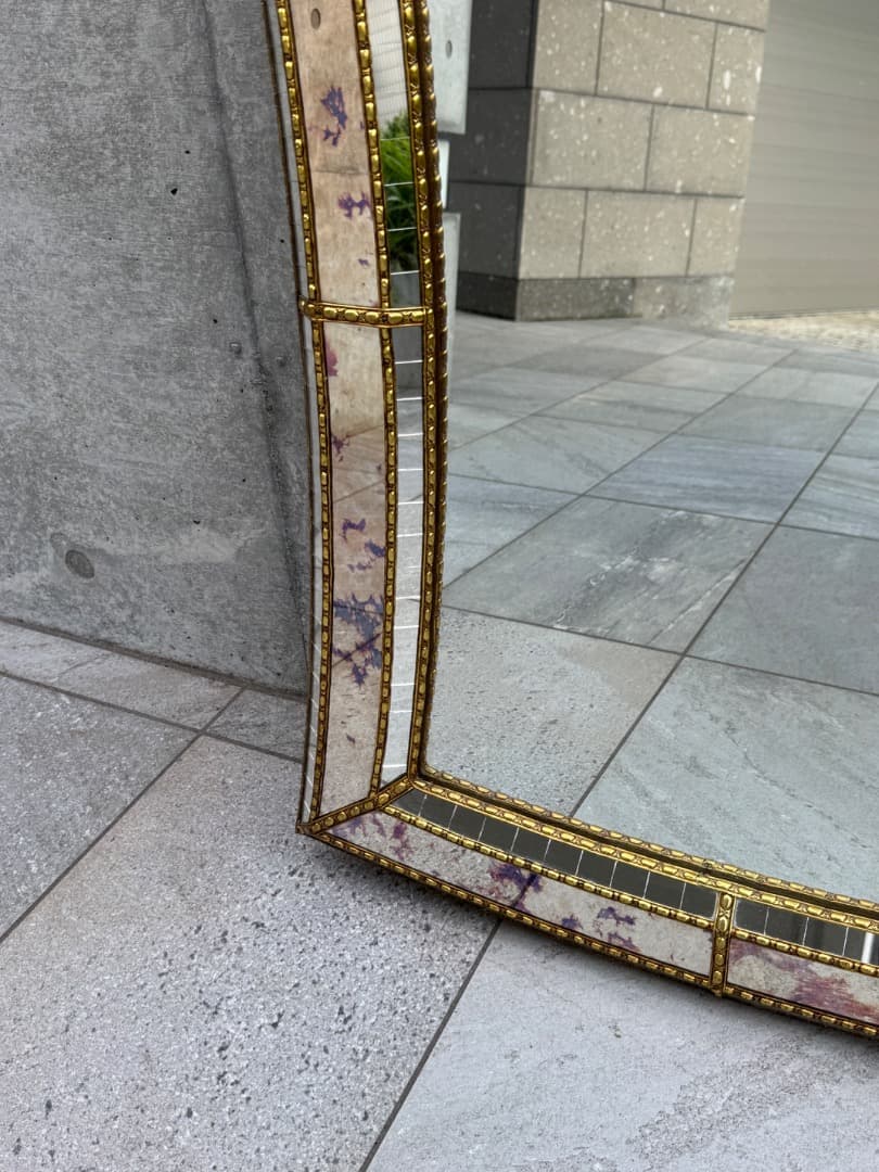 【美品】ミラー 壁掛けミラー イタリア製 ミッドセンチュリー 鏡 ②