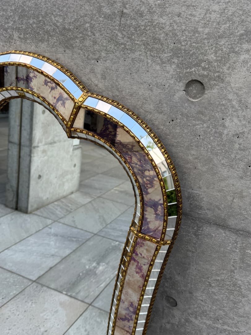 【美品】ミラー 壁掛けミラー イタリア製 ミッドセンチュリー 鏡 ②