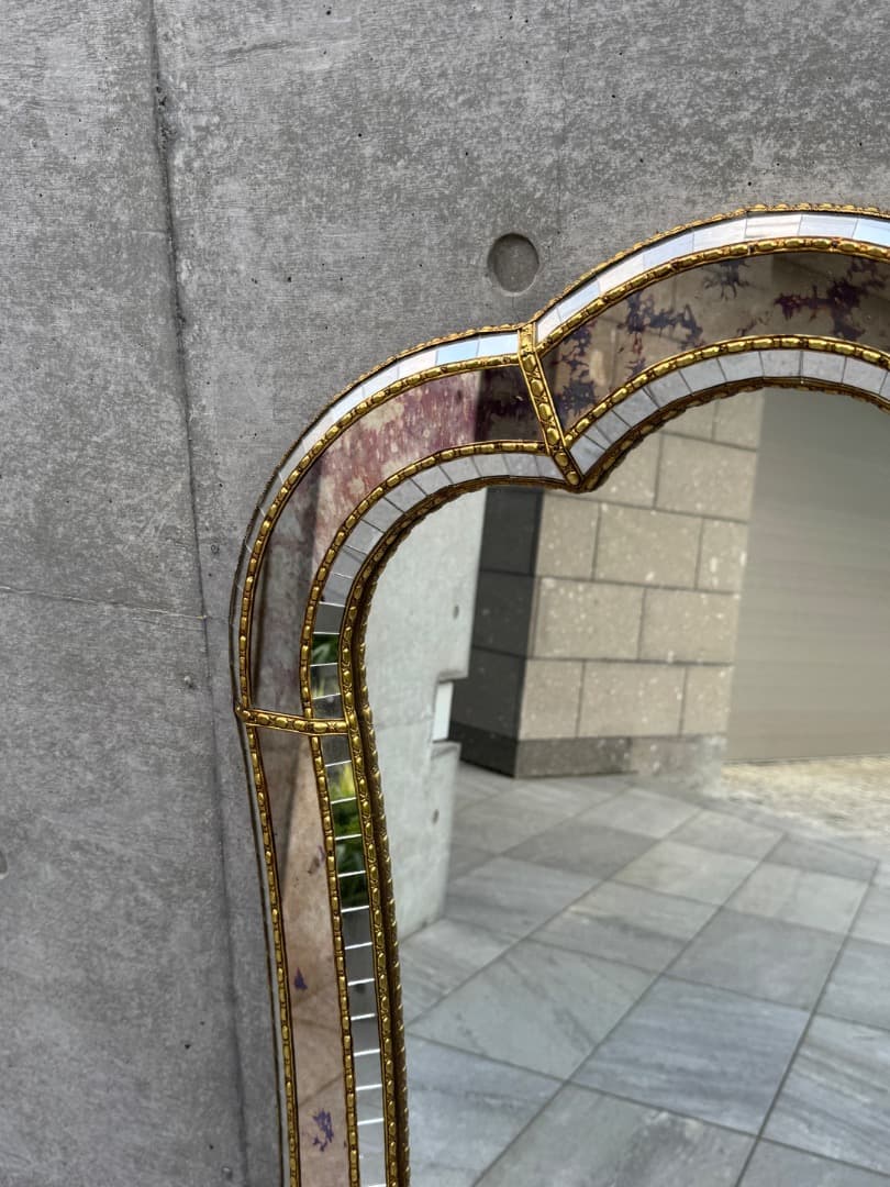 【美品】ミラー 壁掛けミラー イタリア製 ミッドセンチュリー 鏡 ②