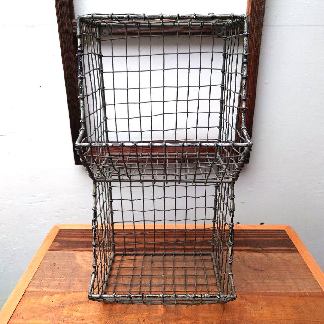 アイアン　ラック　2段　アンティーク　鉄　棚　ディスプレイ　古道具