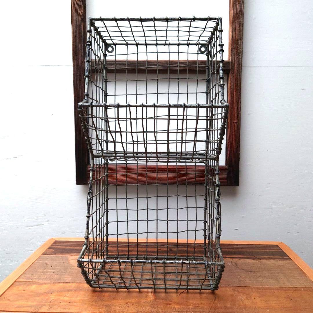 アイアン　ラック　2段　アンティーク　鉄　棚　ディスプレイ　古道具