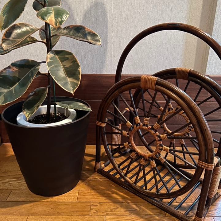 1点もの！ ヴィンテージ ラタン マガジンラック 籐 ビンテージ