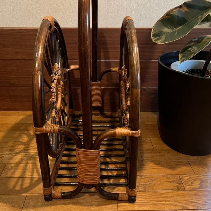 1点もの！ ヴィンテージ ラタン マガジンラック 籐 ビンテージ