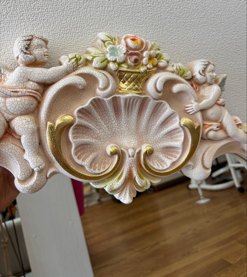 おもち【美品】アンティーク調 ミラー 壁掛け 洋風 シャビーシック