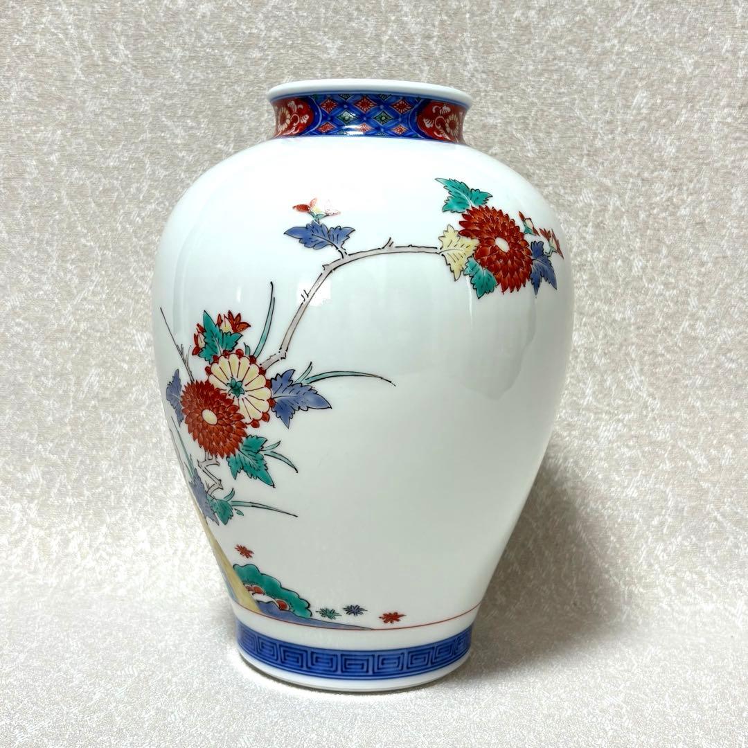 十四代 酒井田柿右衛門 染錦 花鳥文 花瓶 共箱 有田焼 - メルカリ