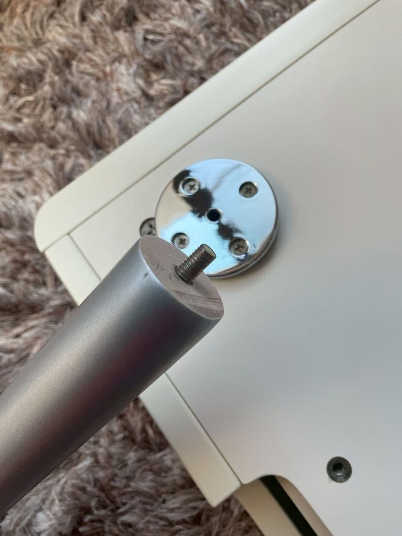 【美品】すりガラステーブル オシャレ PC台 スライド式引き出し