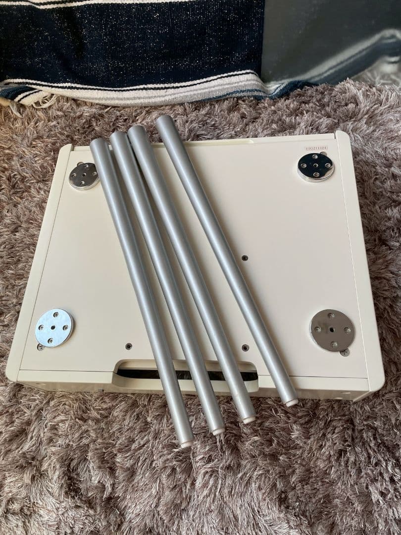 【美品】すりガラステーブル オシャレ PC台 スライド式引き出し