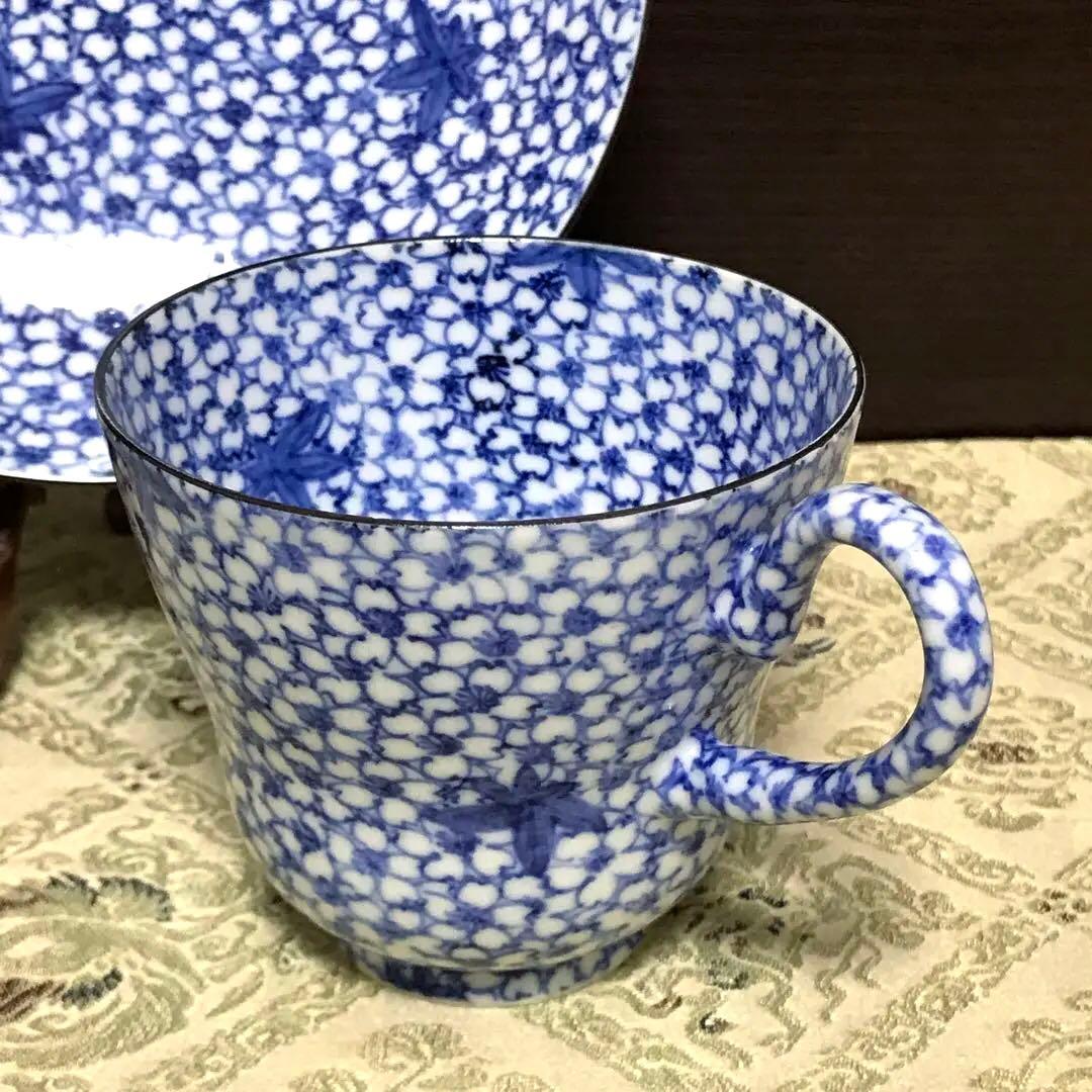 超絶技巧✨未使用保管品 清水焼 孝峰 染付書詰雲錦 碗皿✨京焼 カップ