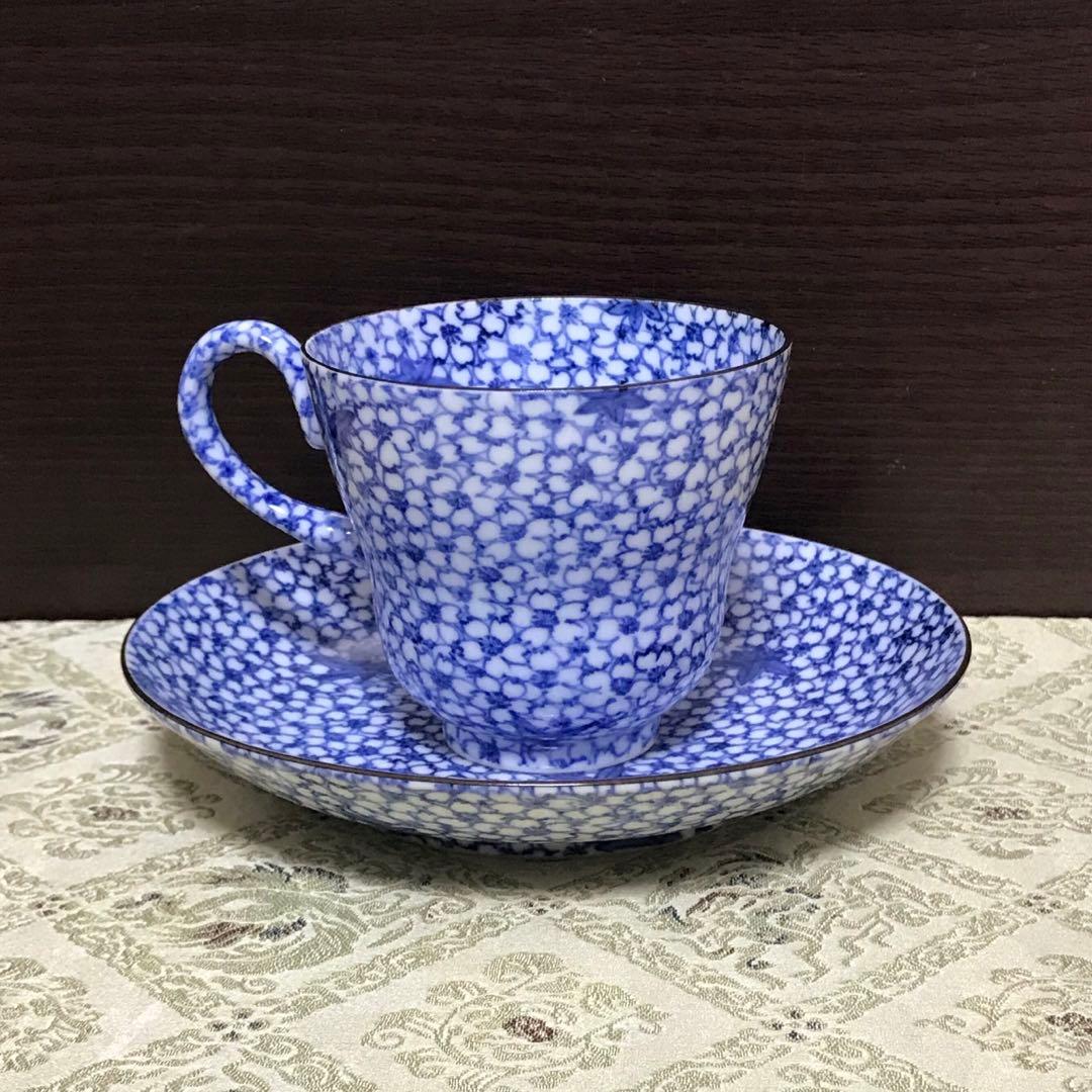 超絶技巧✨未使用保管品 清水焼 孝峰 染付書詰雲錦 碗皿✨京焼 カップ