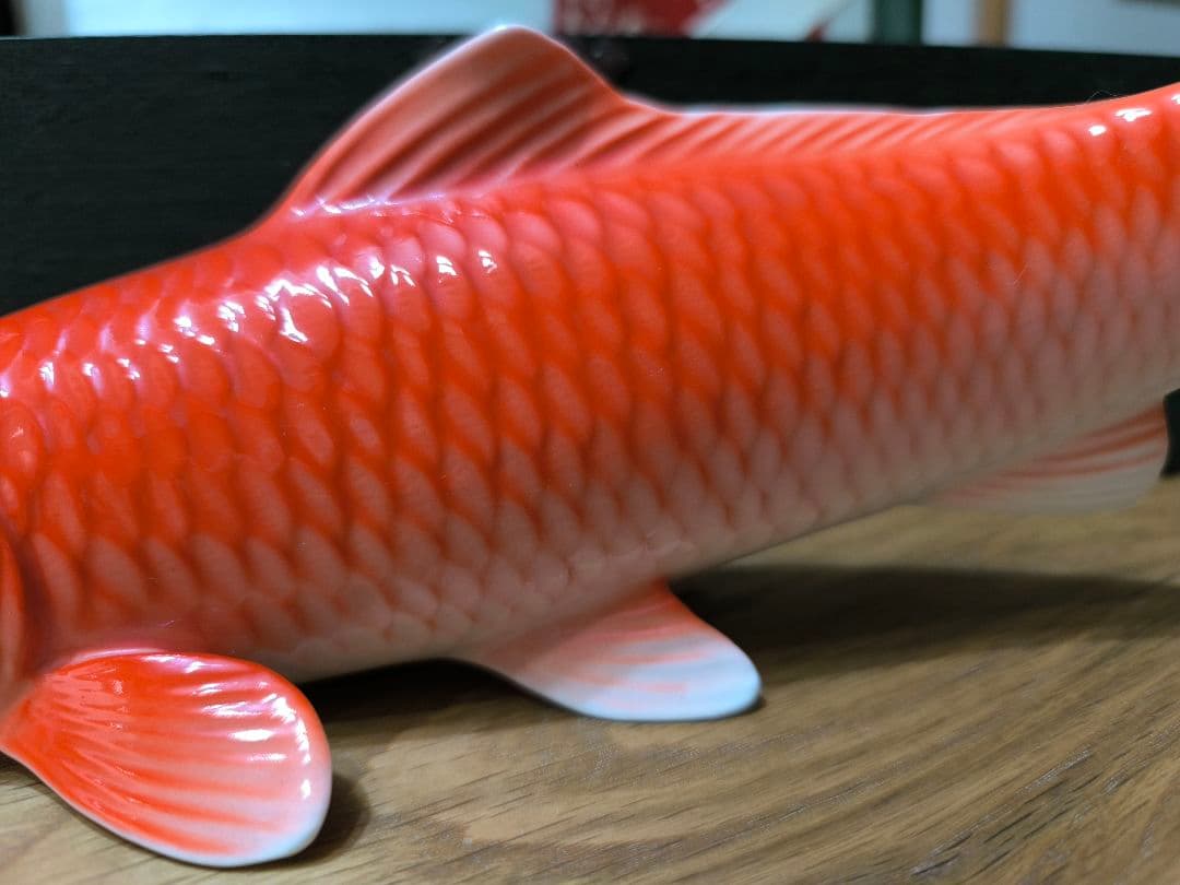 ノリタケ 鯉 置物 日本陶器会社 ボーンチャイナ ★共箱、説明カード付き！