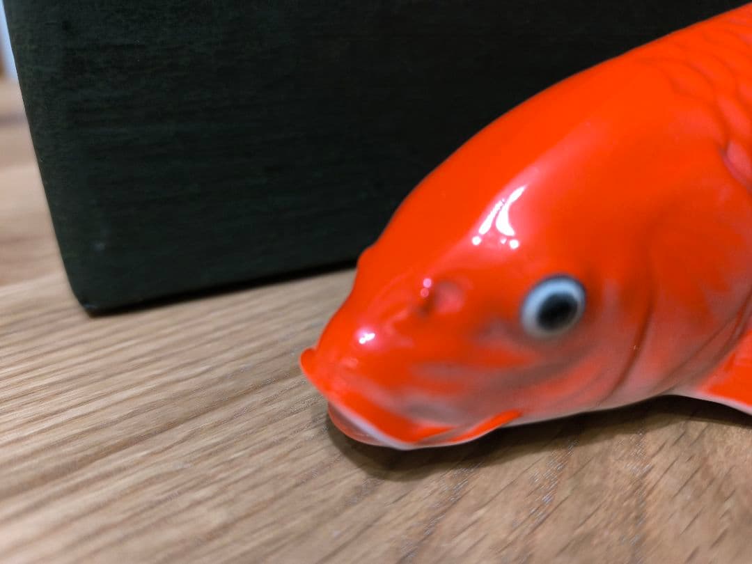 ノリタケ 鯉 置物 日本陶器会社 ボーンチャイナ ★共箱、説明カード付き！