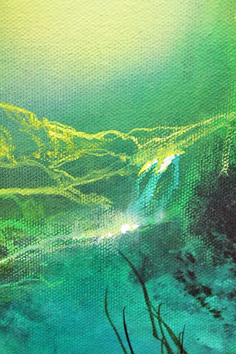 デイル・ターブッシュ【エメラルドムーン】オリジナル 油彩 変形10号