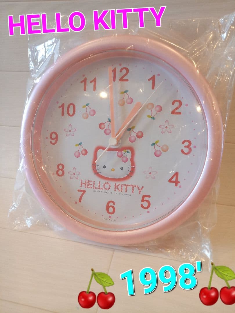 ハローキティ　さくらんぼ　掛け時計　1998　レトロ　希少♡　チェリー　サンリオ