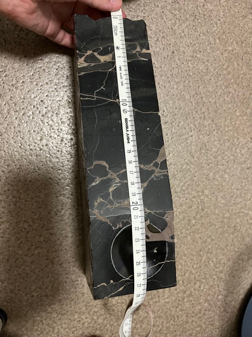 石製アートオブジェ 球体と台座のセット