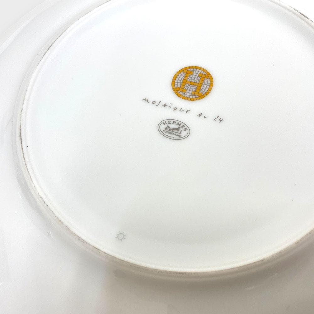 美品 HERMES エルメス デザートプレート モザイク 24 ゴールド 2枚