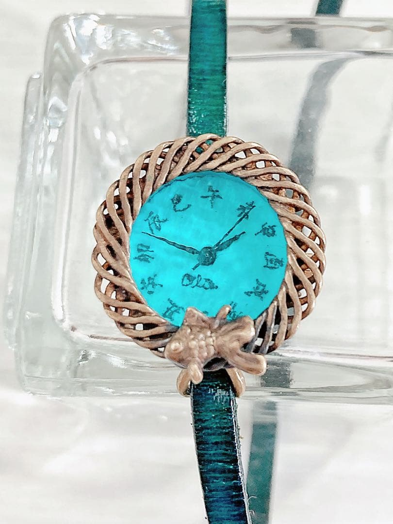 ターコイズ 金魚 江戸文字 腕時計