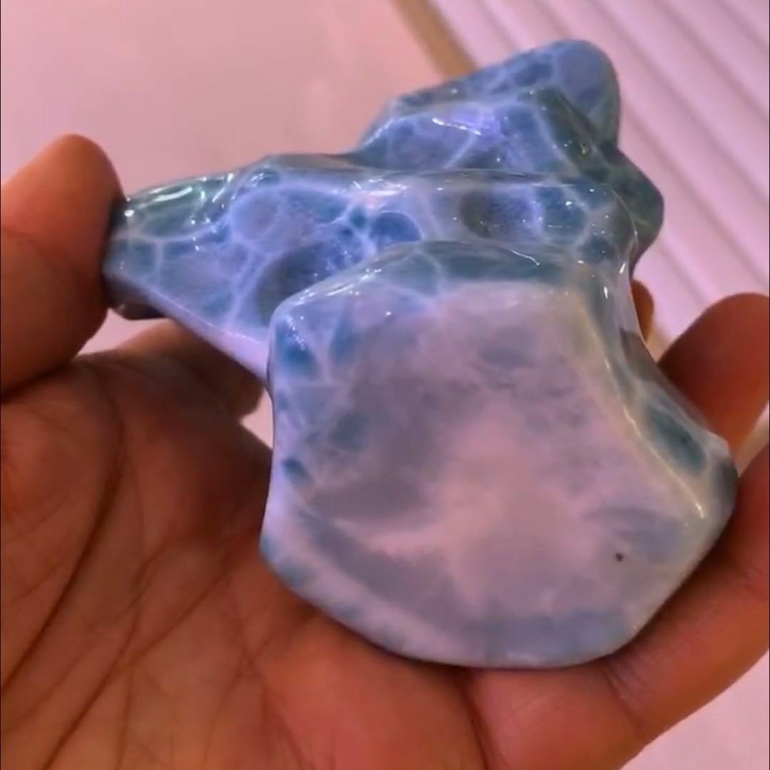 355.4g 天然無処理　ラリマー 置物(原石)