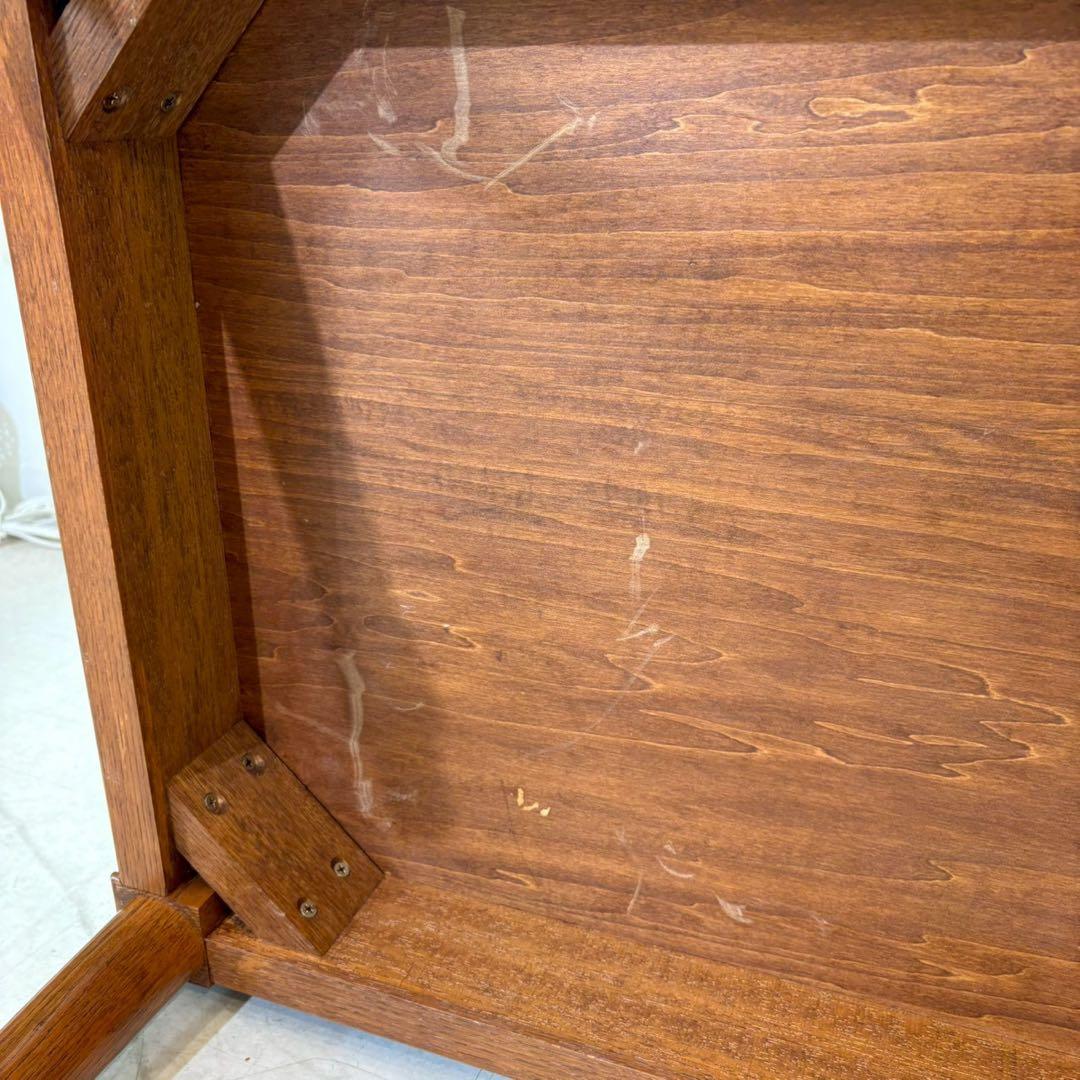 センターテーブル　ローテーブル　木製　真鍮装飾　ヨーロピアン 2/2