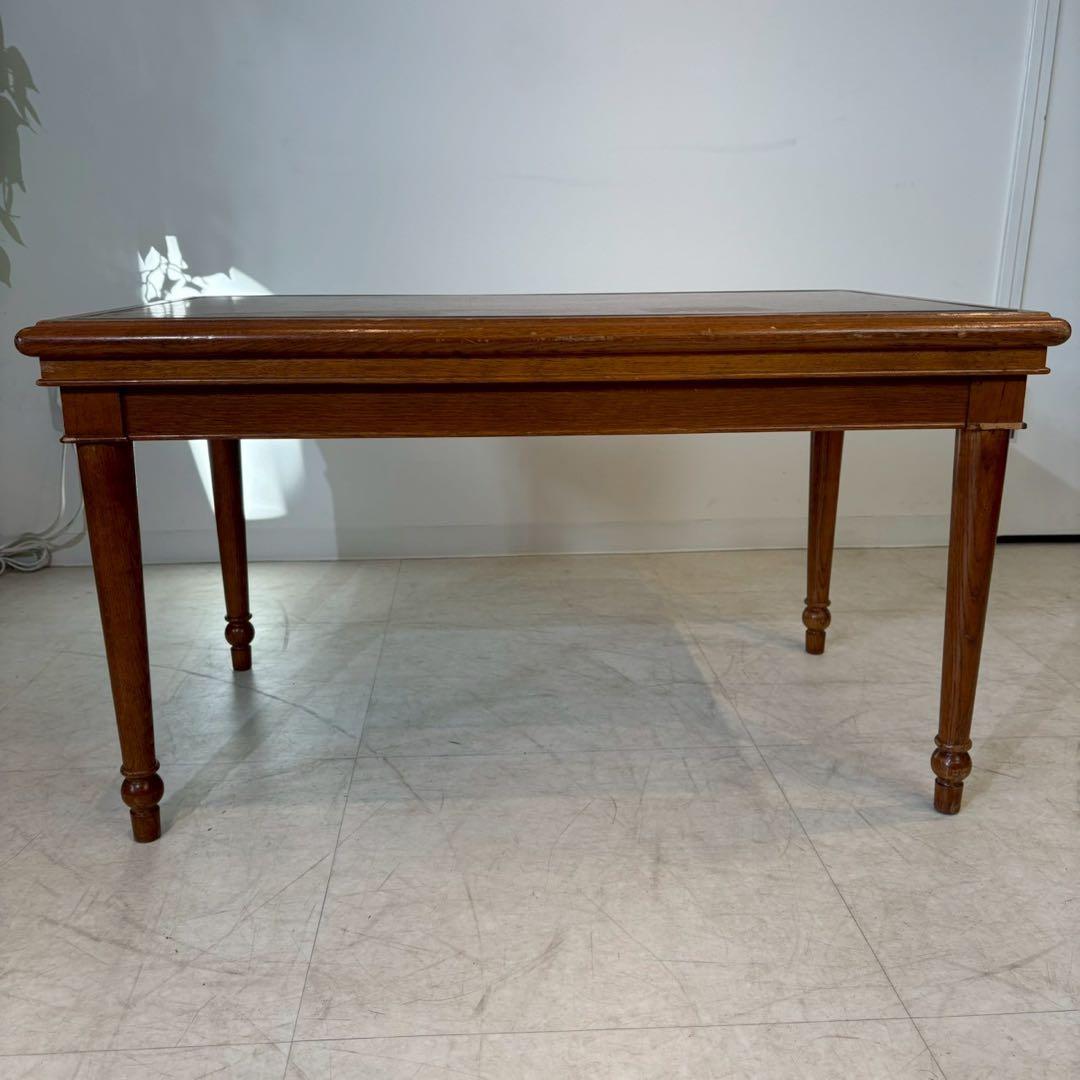 センターテーブル　ローテーブル　木製　真鍮装飾　ヨーロピアン 2/2