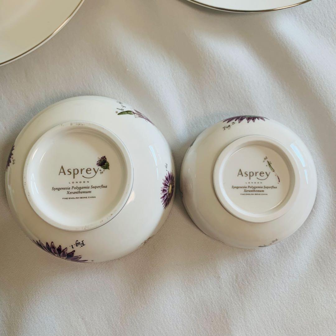 【希少】Asprey アスプレイ 花柄 スープカップ＆ボウル 英国製