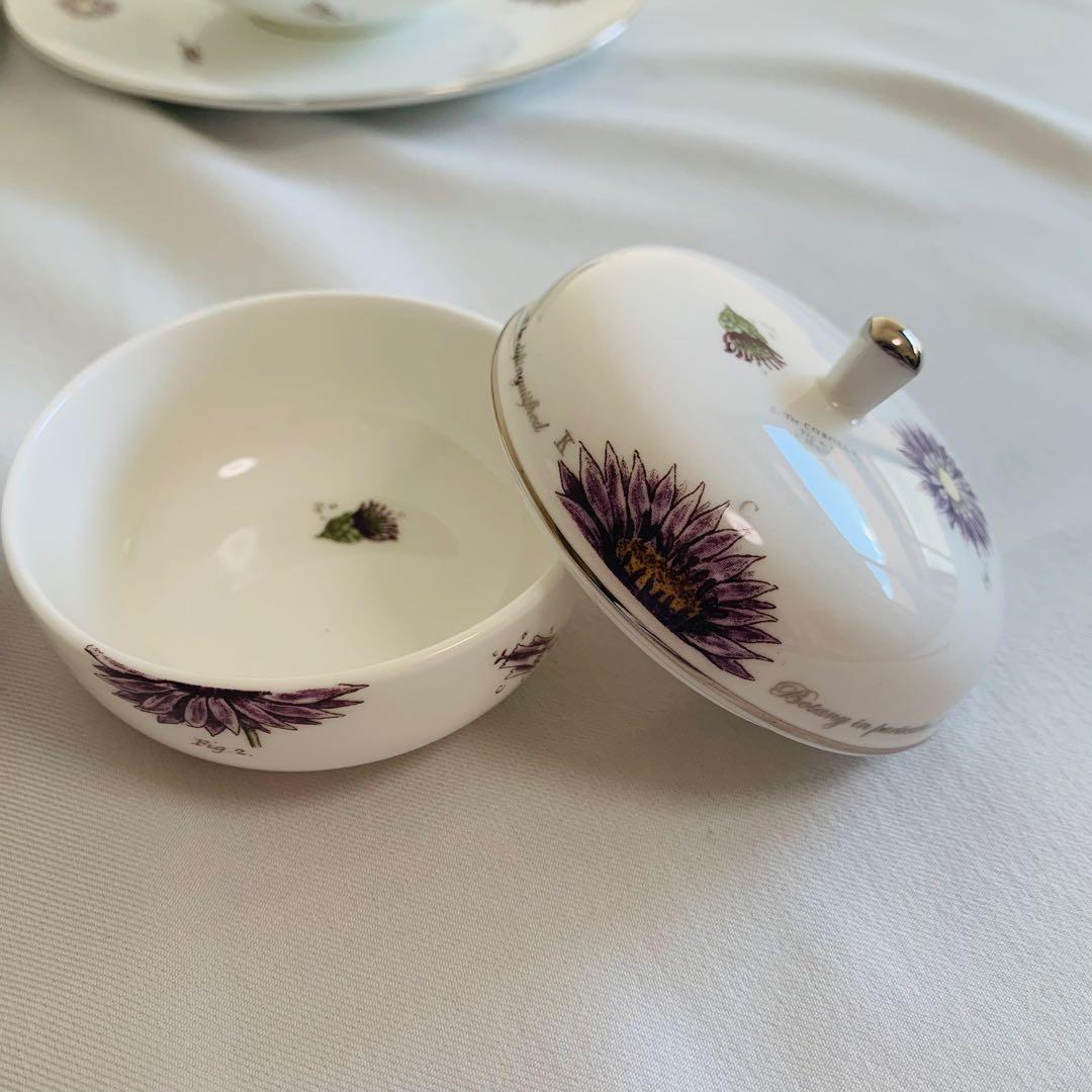 【希少】Asprey アスプレイ 花柄 スープカップ＆ボウル 英国製