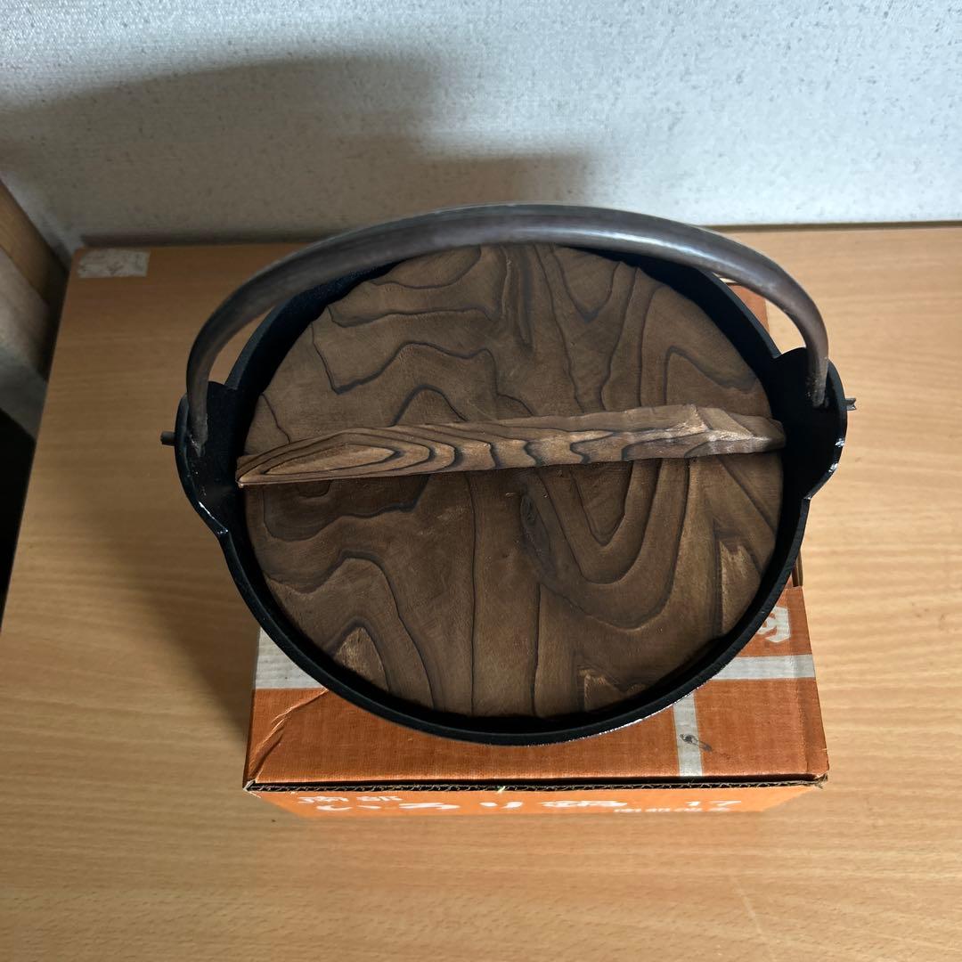 未使用5個セット 南部鉄器いろり鍋 17cm 鉄鍋 アウトドア・キャンプに