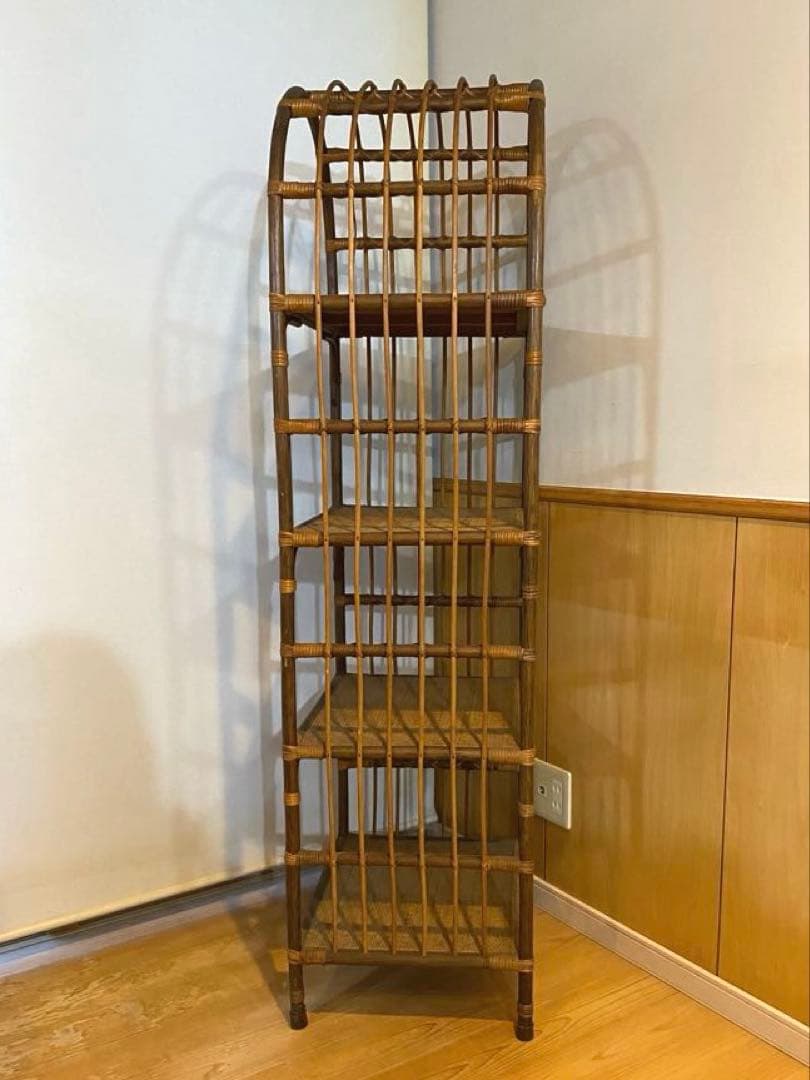 ラタン✴︎アーチ型✴︎オープンシェルフ✴︎アンティーク✴︎4段✴︎インテリア✴︎冬の模様替え