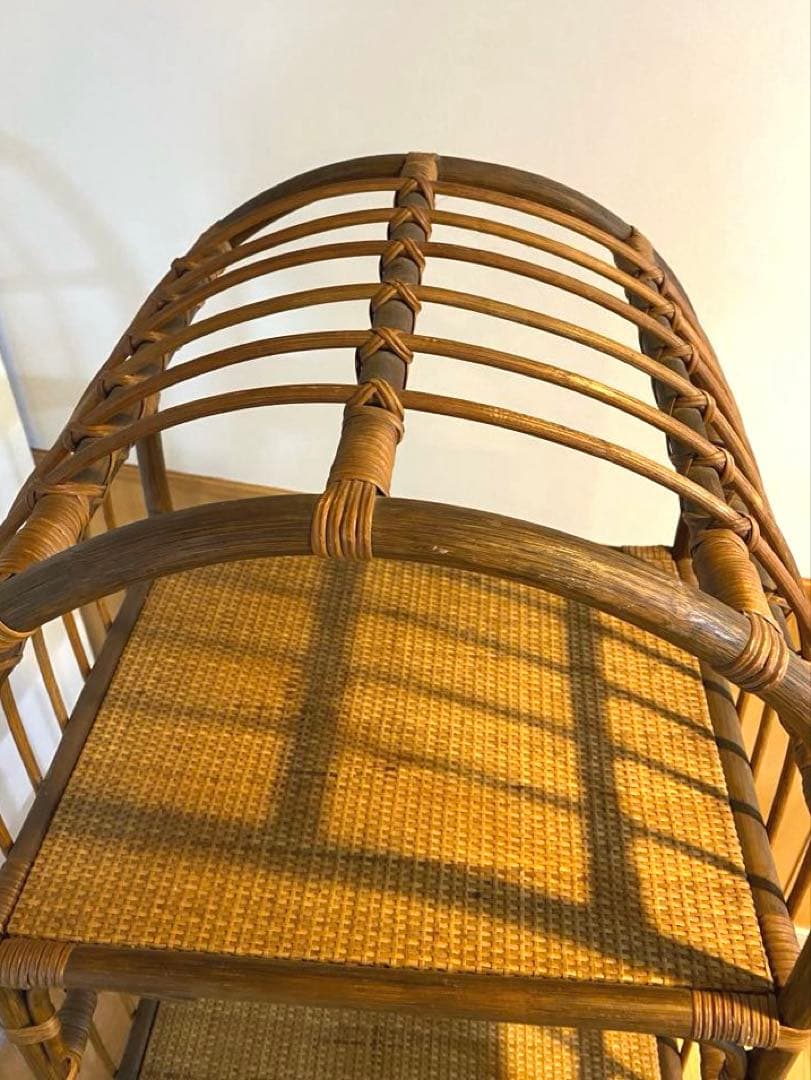 ラタン✴︎アーチ型✴︎オープンシェルフ✴︎アンティーク✴︎4段✴︎インテリア✴︎冬の模様替え