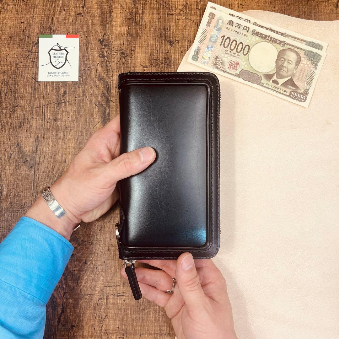 サドルレザー ラウンドファスナー メンズ財布 長財布 本革