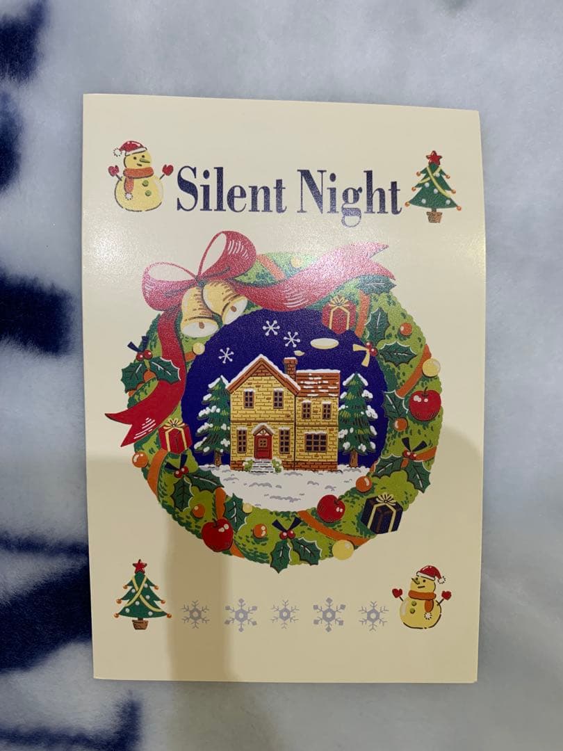 新品　日本製　アクリルニューマイヤー毛布　軽い　保温性　クリスマス柄　ブルー