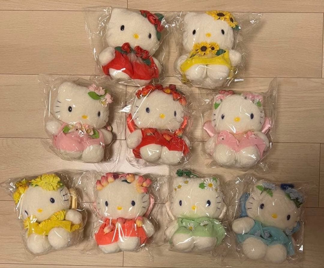 ハローキティ　フラワーガーデン　フェアリー　ぬいぐるみ　9個セット