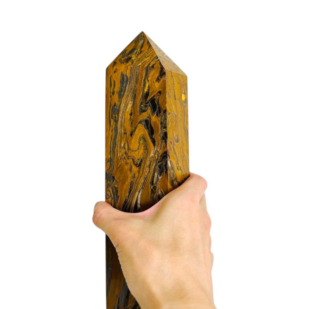 タイガーアイ｜特大 六角柱｜約34cm / 5.2kg