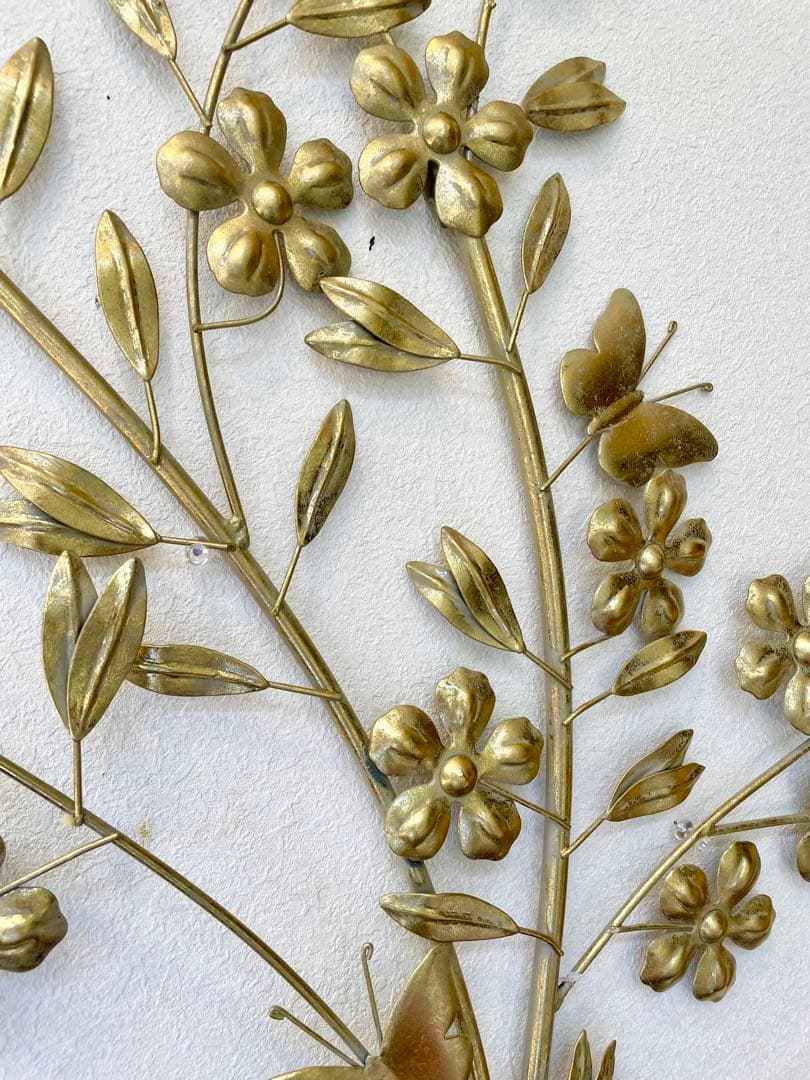 蝶々　花　枝木　壁掛け　インテリア　オブジェ