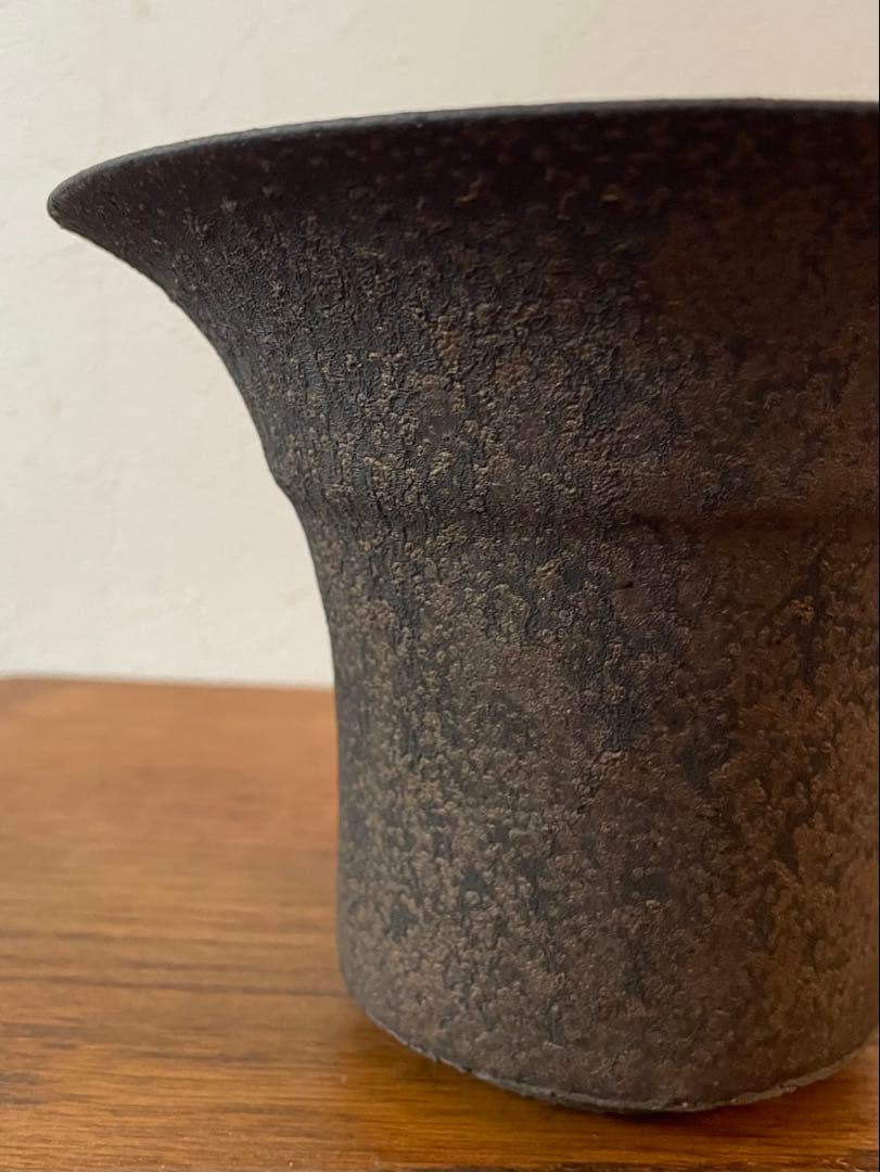 新品未使用 冨部咲喜子 シリンダー 陶器鉢 たわみ鉢 y鉢