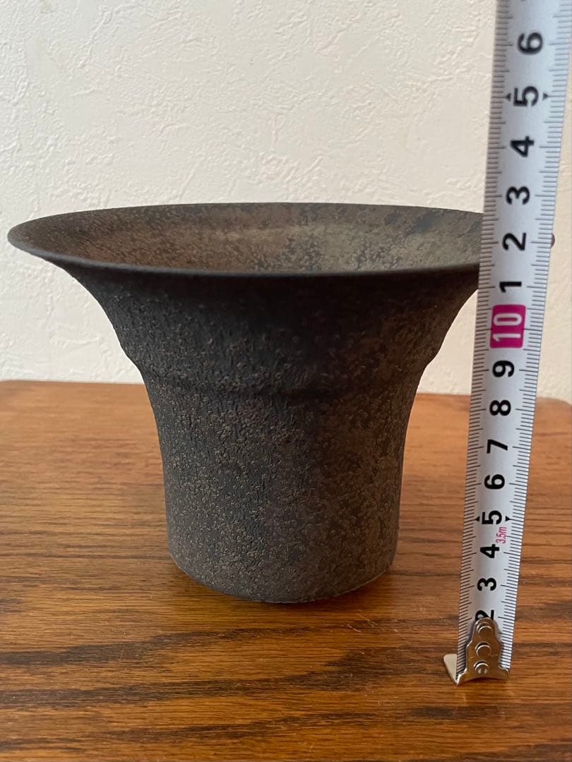 新品未使用 冨部咲喜子 シリンダー 陶器鉢 たわみ鉢 y鉢