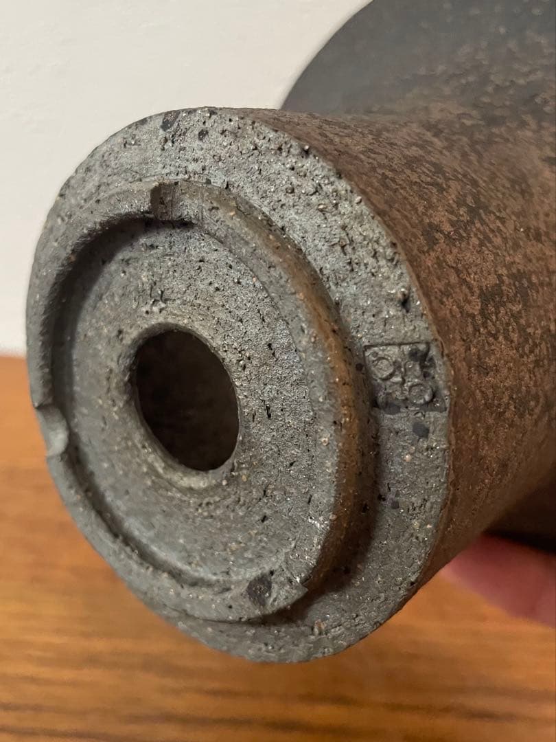 新品未使用 冨部咲喜子 シリンダー 陶器鉢 たわみ鉢 y鉢