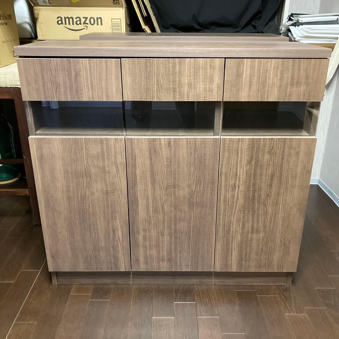 ワイエムワールド カウンター下収納 扉付き セピアナチュラル