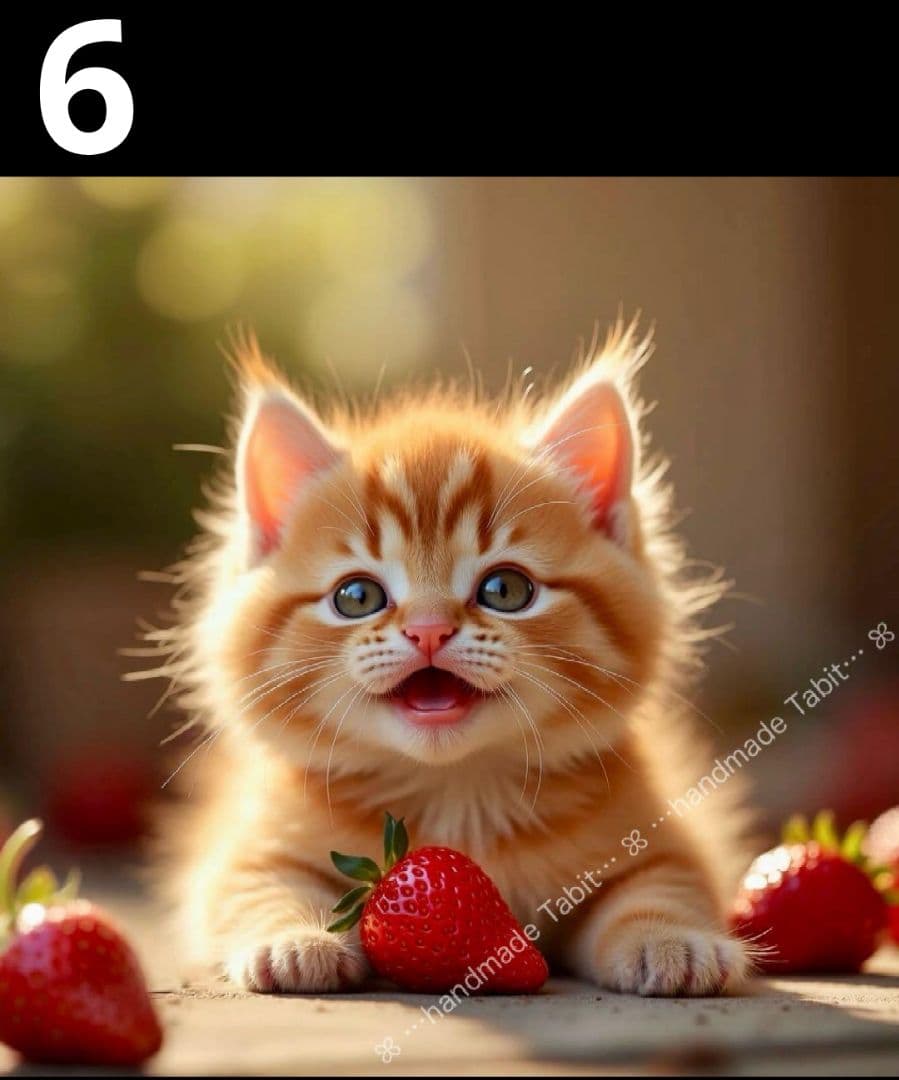 オーダーページ　ハンカチ　苺ねこちゃん柄　ハンドメイド2/11