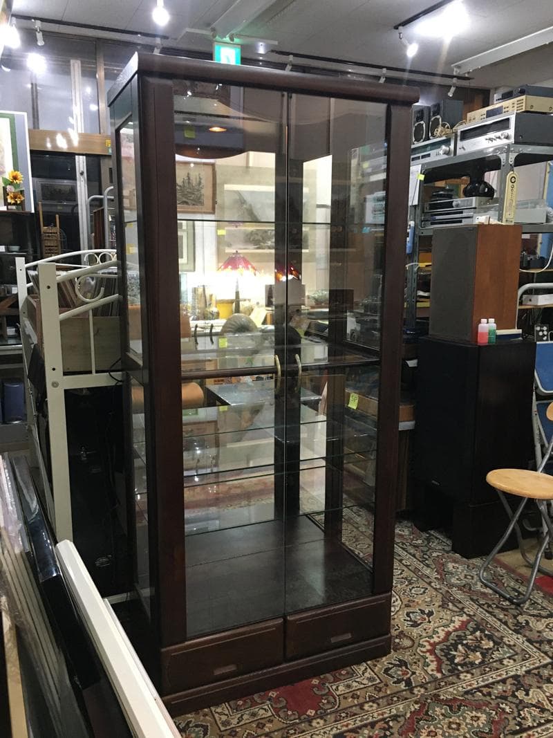 ★美品！　高級ミラーガラスキャビネット　4段タナ　180 X 80 cm