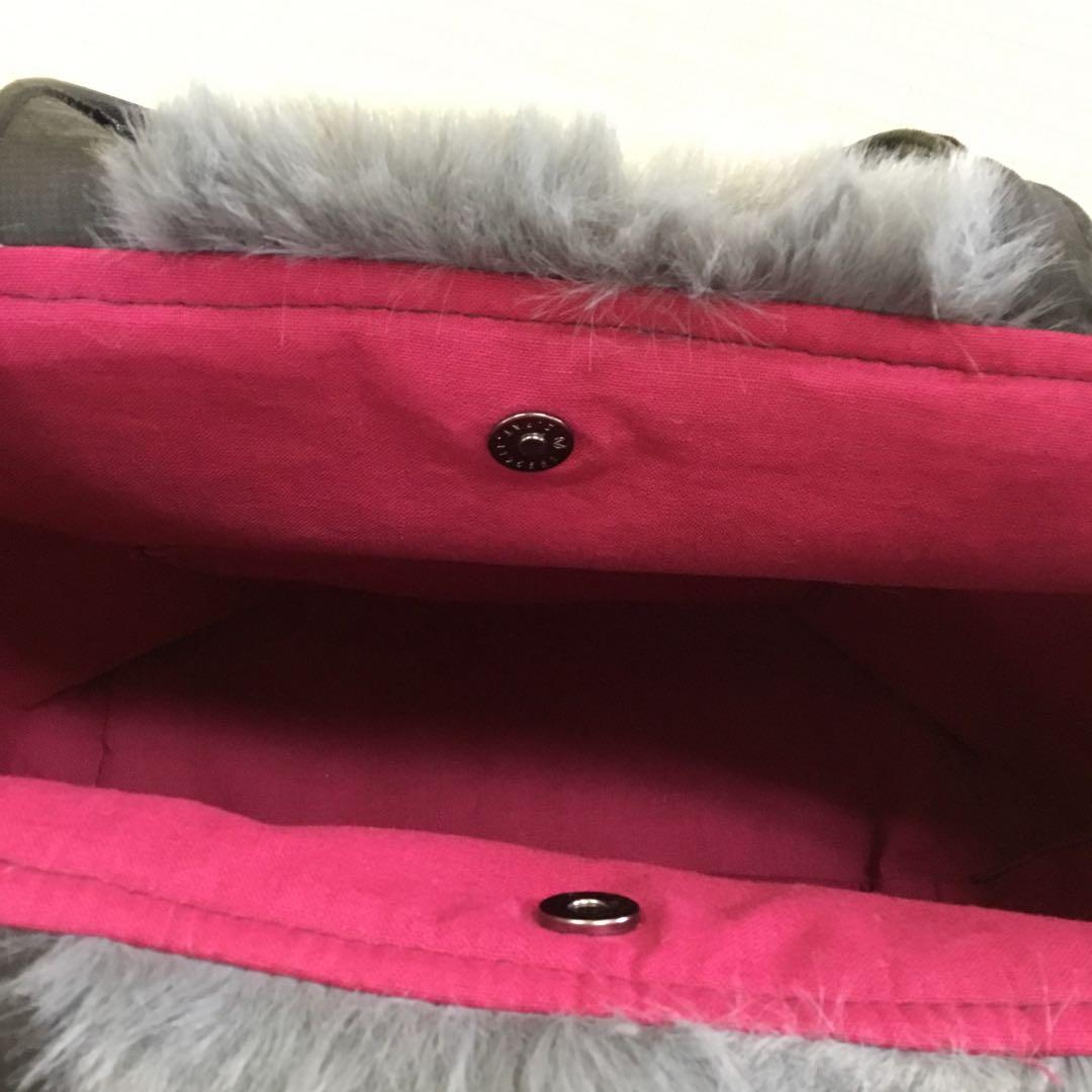 【ハンドメイド】未使用正絹反物→ハンドバッグ　※本場　村山大島紬　ファー