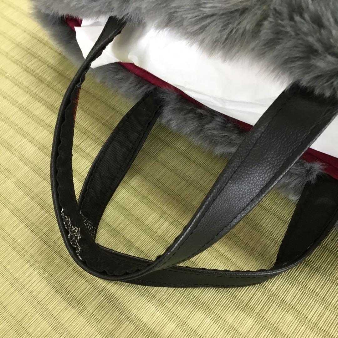 【ハンドメイド】未使用正絹反物→ハンドバッグ　※本場　村山大島紬　ファー