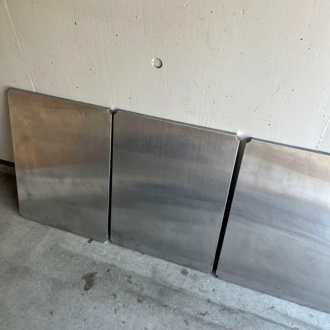 美品・廃盤ＰＰバスケット付★無印 ステンレスユニットシェルフ・ステンレス棚セット