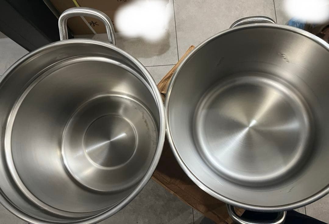 ステンレススチール 大型 寸胴鍋 32cm蓋付き 大小2個セット　￼01